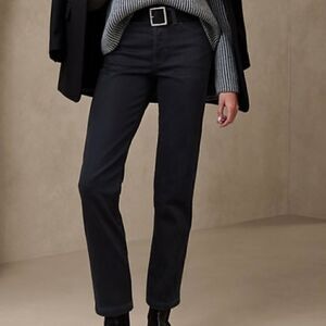 Banana Republic THE STRAIGHT JEAN Black Size 31 Long Button Fly NWT
